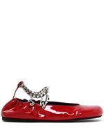 JW Anderson ballerines en cuir à breloque logo - Rouge