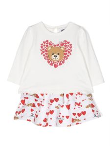 Moschino Kids robe en polaire à motif Teddy Bear - Blanc