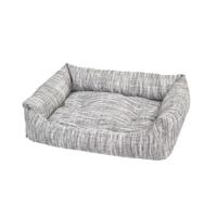 duvoplus, Cliff Hondenbed, zacht, met dik kussen, 60 x 45 x 16 cm, grijs, gevoerd kussen, brede comfortrand, afneembaar kussen, wasbaar op 30 °C, elegant design