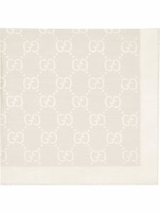 Gucci patterned-jacquard silk scarf - Blanc