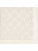 Gucci patterned-jacquard silk scarf - Blanc - thumbnail