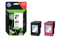 Inktcartridge HP N9J72AE 301 zwart + kleur - thumbnail