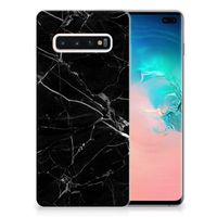 Samsung Galaxy S10 Plus TPU Siliconen Hoesje Marmer Zwart - Origineel Cadeau Vader