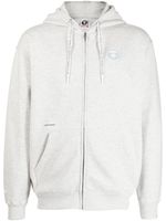 AAPE BY *A BATHING APE® hoodie zippé à patch logo - Gris