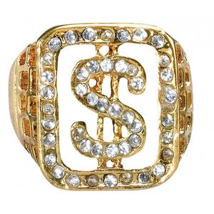 Gangster gouden ring met diamanten   -