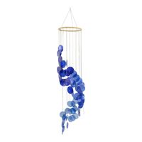 Hangende Decoratie Capiz Schelpen Spiraal Blauw - thumbnail