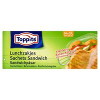 Toppits Lunchzakjes Hersluitbaar 1L 50 Stuks - thumbnail