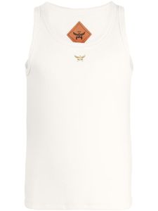 MCM logo bouclé tank top - Jaune