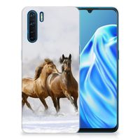 OPPO A91 TPU Hoesje Paarden - thumbnail