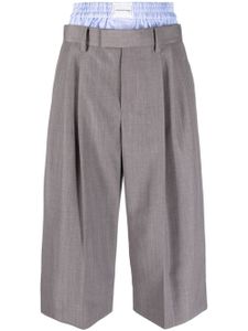 Alexander Wang pantalon crop à taille double - Gris