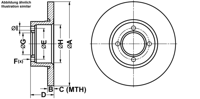 Remmenset, remschijf ATE, Remschijftype: Massief, Inbouwplaats: Vooras, u.a. für Opel, Vauxhall - thumbnail