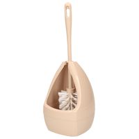 Wc-borstel/toiletborstel met houder taupe 39.5 cm van kunststof