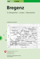 Wandelkaart - Topografische kaart 218 Bregenz | Swisstopo - thumbnail