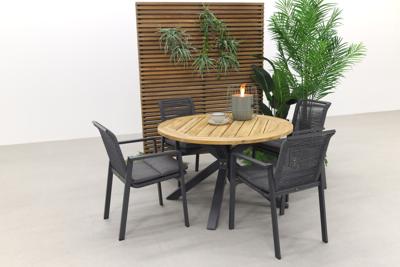 GreenChair Lagoon/Quote teak - Ø120 cm. - Tuinset 5-delig