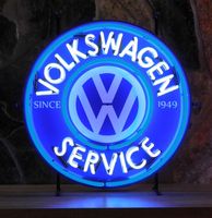 VW Volkswagen Service Neon Met Achterplaat 65 x 65 cm - thumbnail