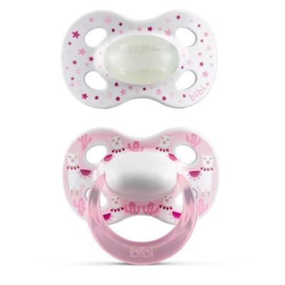 Bibi fopspeen Happiness Day & Night Girl 16+ mnd (2 stuks)