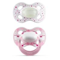 Bibi fopspeen Happiness Day & Night Girl 16+ mnd (2 stuks)