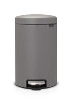 Brabantia NewIcon Prullenbak, Kunststof Binnenemmer, Mineral Concrete Grey, 12 Liter
