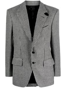 TOM FORD blazer boutonné à motif pied-de-poule - Gris