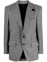 TOM FORD blazer boutonné à motif pied-de-poule - Gris