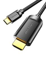 VENTION USB C naar HDMI-kabel 2M (4K @30Hz, 2K @60Hz, 1080P @120Hz), Thunderbolt naar HDMI Type C naar HDMI-kabel [Thunderbolt 3 compatibel] voor iPad, MacBook, Galaxy S23/S22/S21/S20, Surface, enz.