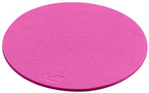 Onderzetter van vilt, rond, 20 cm, roze.