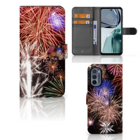 Motorola Moto G62 5G Wallet Case met Pasjes Vuurwerk - thumbnail