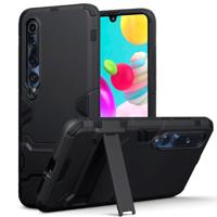 Qubits - Double Armor Layer hoes met stand - Xiaomi Mi 10 - Zwart