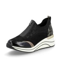 Remonte Dames Low-Top Sneaker D0T08, vrouwen lage schoenen, losse inlegzool, zwart combi 02, 42 EU Breed
