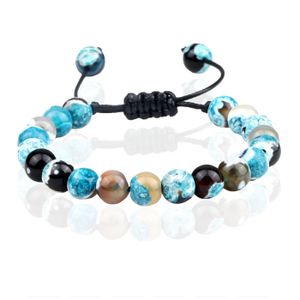 Memphis Dames Armband 8mm Kralen - Light Blue Fire