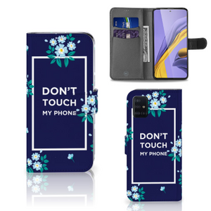 Samsung Galaxy A51 Portemonnee Hoesje Flowers Blue DTMP