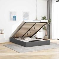 vidaXL Bedframe zonder matras 140x190 cm stof donkergrijs, bedframe, ottoman bedframe, bedframe met opbergruimte onder het bed