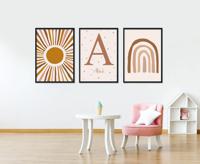 Poster - Abstracte Kunst / Aangepaste Tekst / Set van 3