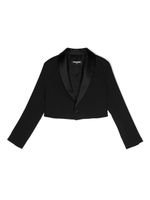 DSQUARED2 KIDS blazer crop à revers satinés - Noir - thumbnail