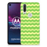 Motorola One Action TPU bumper Waves Green