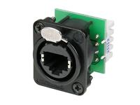 Neutrik NE8FDV-YK-B RJ45-dataconnector etherCon D-serie NE8FDV-YK-B Bus, recht NE8FDV-YK-B Aantal polen: 8P8C Zwart 1 stuk(s) - thumbnail