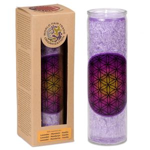 Geurkaars Stearine Flower of Life - Paars (100 Branduren)