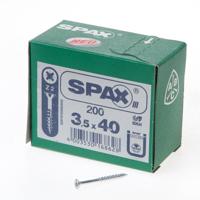 Spax Spaanplaatschroef platverzonken kop pozidrive verzinkt deeldraad 3.5x40 (200)