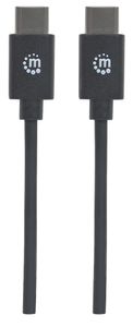 Manhattan USB-kabel USB 2.0 USB-C stekker 2.00 m Zwart 354875