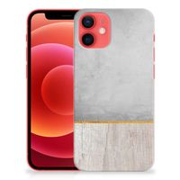 iPhone 12 Mini Bumper Hoesje Wood Concrete