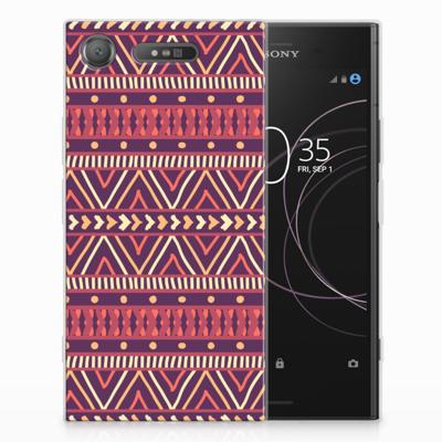 Sony Xperia XZ1 TPU bumper Aztec Paars