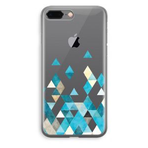 Gekleurde driehoekjes blauw: iPhone 8 Plus Transparant Hoesje