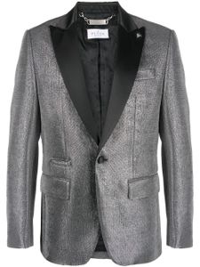 Philipp Plein blazer métallisé à simple boutonnage - Argent