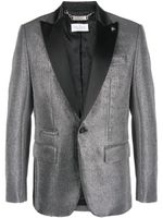 Philipp Plein blazer métallisé à simple boutonnage - Argent - thumbnail