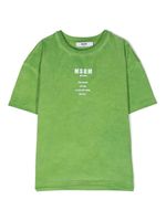 MSGM Kids t-shirt en coton à logo imprimé - Vert