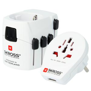 Skross 1.302539 Reisstekker Pro World & USB