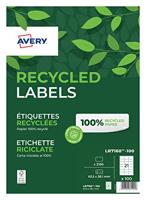 Avery LR7163-15 Gerecycleerde adreslabels 99,1 x 38,1 mm etiketten per vel