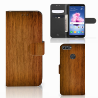Huawei P Smart Book Style Case Donker Hout