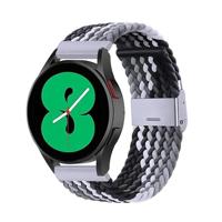 By Qubix - Compatible met Garmin Forerunner 55/245 / 645 - Braided nylon bandje - Grijs/zwart - Compatible Garmin bandje - Bandbreedte: 20mm