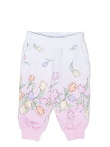 Monnalisa pantalon de jogging à fleurs - Rose